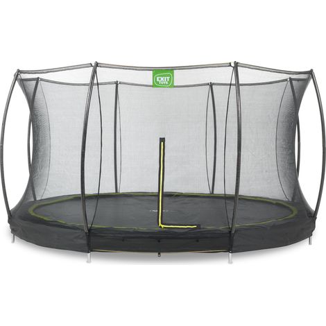 EXIT Silhouette Ground Trampoline 12ft with Safety Net – Black