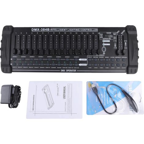 Controlador DMX, 384 canales, control MIDI, enchufe europeo. (1/2)
