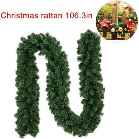 Guirlande de Noël Sapin artificiel - PVC - 2,7 M - Décoration intérieure extérieure (1/4)