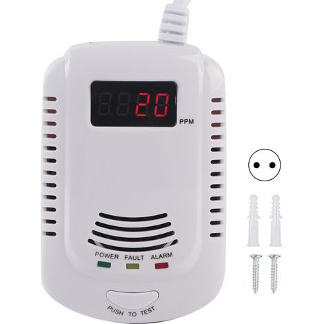 Gasleckmelder mit Lautsprecher, Kontrollleuchte, Display und Sprachsensor für die Haussicherheit, 90–240 V EU-Stecker (1/5)