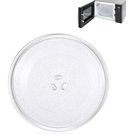Plateau Tournant Micro Onde 25.5 cm Verre Micro-Ondes Universel avec 3 Fixations Convient,Assiette pivotante universelle pour micro-onde (1/5)