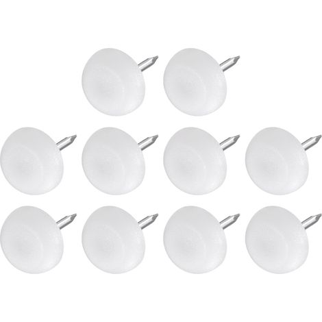 Embouts de Meubles à Clou (12mm/0,47Pouces) 80 Pièces, Embouts Ronds en Plastique pour Chaises - pour Protéger Les Pieds de Meubles, Blancs (1/5)