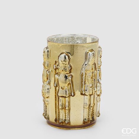 EDG Enzo De Gasperi Vaso Soldatino Cilindro Gold H25 Ø15 cm – Decorazione di Natale (1/5)