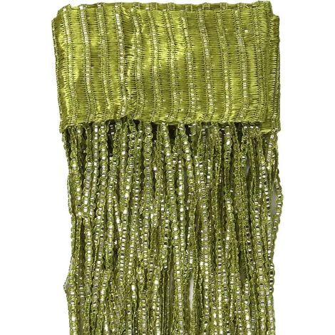 Rideau de porte à pompons, rideau de porte à fils, rideau de porte à fils brillants, cloison de fenêtre, rideau avec panneau décoratif de séparation à pompons, adapté à la maison, au mariage, vert arm (1/3)