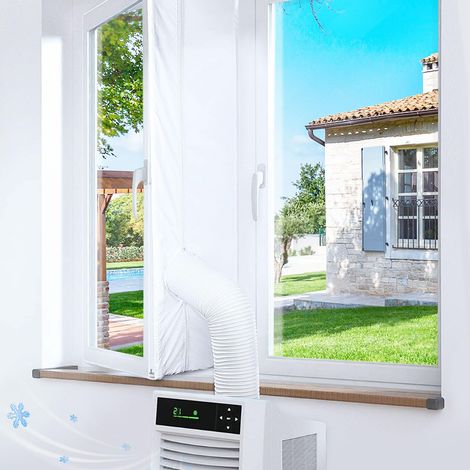 Kit Calfeutrage Climatiseur,500CM Joint de Fenetre,Kit Climatisation Fenêtre Functionne avec Toutes Les Unités de Climatisation Mobiles et Sèche-Linge (1/5)