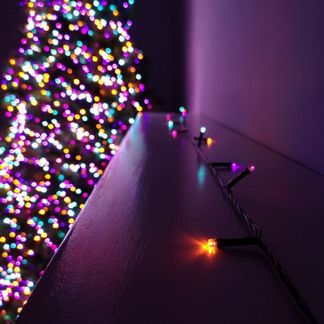 24 LED 2.3m Premier Christmas Indoor Outdoor Multi Function Battery Operated String Lights with Timer in Rainbow (1/5)