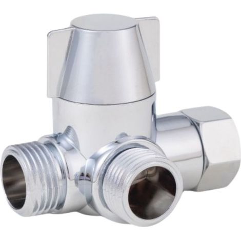 Vanne de dérivation de douche à trois voies G1/2\" à 3 voies, vanne de dérivation universelle en laiton massif pour douche, toilettes, bidet, et tête de pulvérisation fixe (1/4)