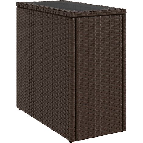 Maison Exclusive - Garten-Beistelltisch mit Glasplatte Braun 58x2