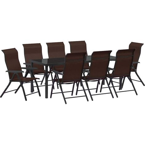 Maison Exclusive - Set da Pranzo per Giardino 9 pcs Marrone
