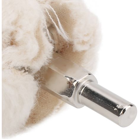 Kit de roue en tissu blanc cylindrique en pur coton, 40 mm, pour polissage miroir avec poignée et perceuse électrique. (1/5)