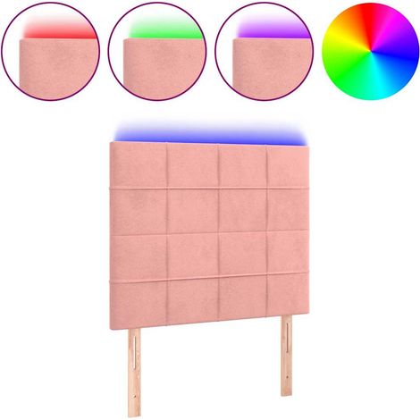 Maison Exclusive - Cabecero con luces LED terciopelo rosa 100x5x1 (1/5)