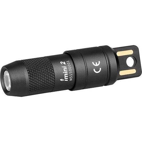 MINI-Taschenlampe mit 2 USB-Anschlüssen, magnetisch, freihändig, wiederaufladbar, 50 Lumen, weiches Licht, kleines und leistungsstarkes Schlüssellicht zur Dekoration (schwarz)  FLITI