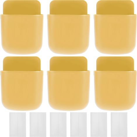 6 Porte-Télécommande Murale, Support de Téléphone pour Chambre, Bureau ou Salle de Classe, en Jaune (1/5)