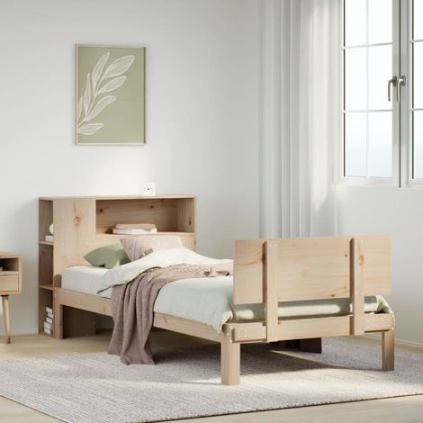 Bücherregalbett ohne Matratze 75x190 cm Massivholz Kiefer vidaXL432918 (1/5)