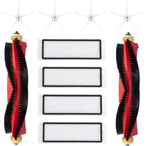 11 Pièces Accessoire, 2 Brosses Principales, 4 Filtres HEPA, 4 Brosses Latérales, Pour Roborock S5 Max S6 (1/5)