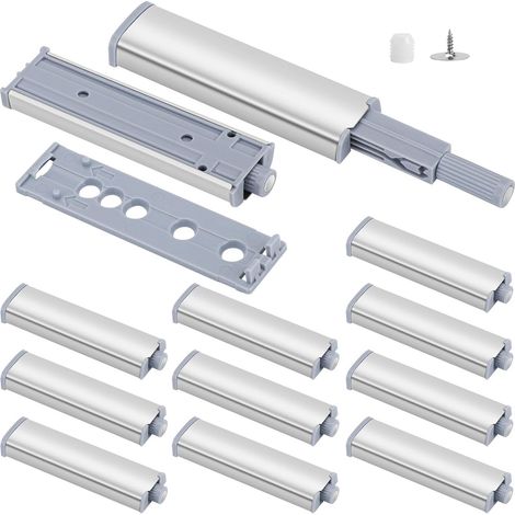12 PCS Push to Open, Poussoir Porte Placard, Ouvre et Ferme avec Pression pour La Porte de L'armoire, Tiroir, Meuble et Placard (1/5)
