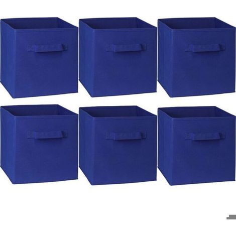 Boîte de rangement pliable - Unbrand - Tissu bleu - 25x25x25 cm - Sans couvercle - Type tiroir - 1 pièce (1/5)
