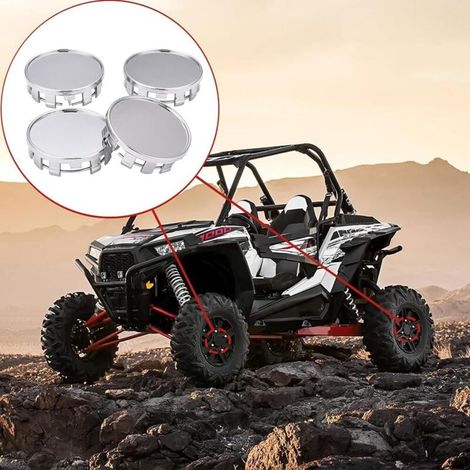 Lot de 4 cache-moyeux de roue de 59 mm de diamètre à 9 clips pour voiture