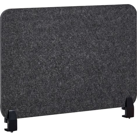 Panel separador acústico escritorio PET tapizado en tela 80 x 50 cm gris oscuro Split