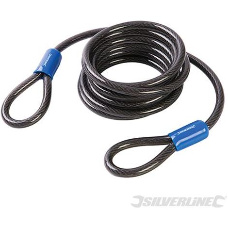CAVO FUNE CATENA SICUREZZA 2,5mt A CAPPIO BICI BICICLETTA ACCIAO 647706 SILVERLINE