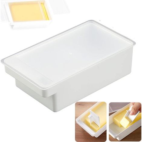 Coupe-beurre - Boîte de conservation du beurre - Tranches de fromage congelées et coupe-beurre - Boîte de rangement et de séparation - Boîte à beurre hermétique pour réfrigérateur - Beurre pour une pl (1/5)