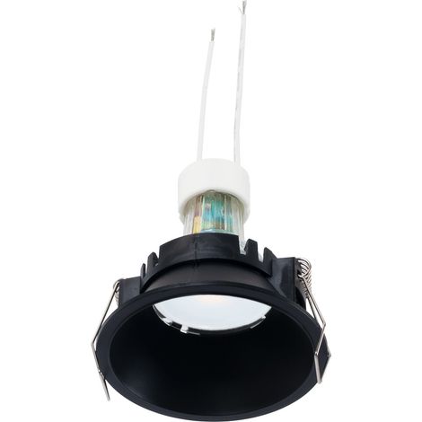 SET - Einbaustrahler Starr Ø82mm (schwarz) + 5,4W GU10 Glühbirne