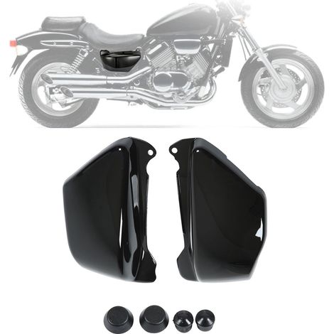 Une paire de carénages latéraux de batterie pour la Honda VF750 VF750C 1994-2004 CT Noir. (1/5)