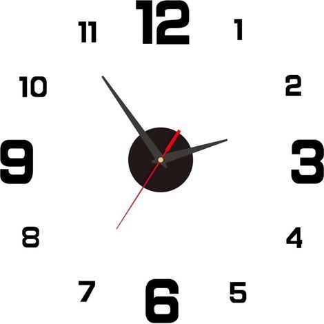 Horloge Murale DIY 3D avec Mouvement Silencieux, 40CM Horloge Murale Adhesive, Design Moderne Numérique, Décoration Contemporaine pour Cuisine, Salon, Chambre (1/5)