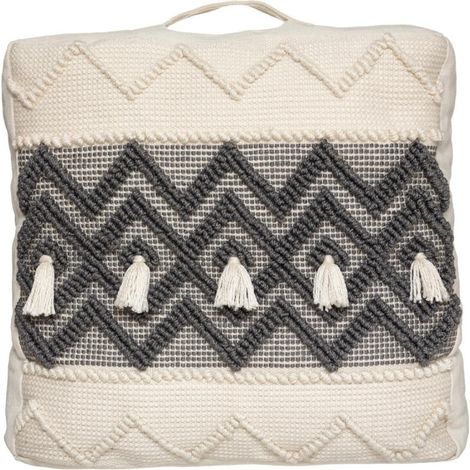 Coussin de sol recyclé Row 48 x 48 x 14 cm Atmosphéra - Gris