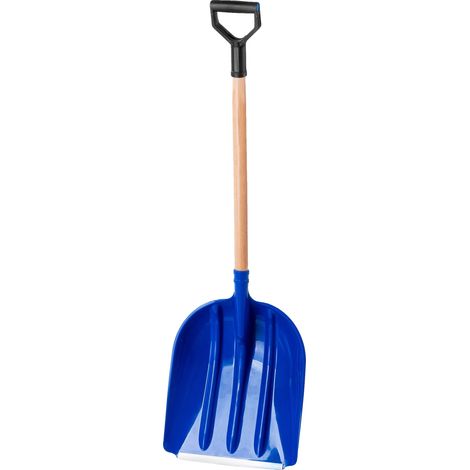 Pala para nieve, de plástico resistente, 135 cm de largo, apta para nieve y arena, bordes redondeados que evitan derrames, mango ergonómico en forma de D. (1/5)