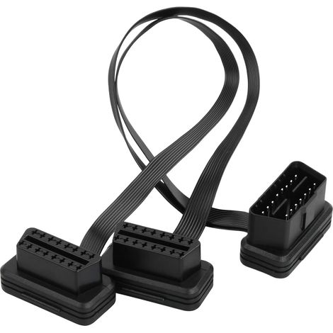 APEX Adaptateur OBD2, câble adaptateur 16 broches, câble d'extension répartiteur en Y OBDII, adaptateur de diagnostic pour connecteur OBD2, câble d'extension ultra-mince OBD-II (1/5)