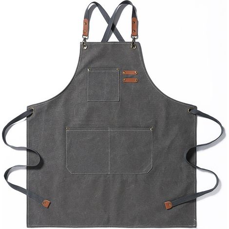 Tablier en toile épaisse pour manucure, barbecue, usage domestique, restauration et cuisine (1/4)