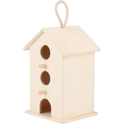 Nichoirs suspendus en bois pour oiseaux, maisons de reproduction et boîtes de repos, fournitures d'extérieur pour le jardin pour perroquets (1/5)