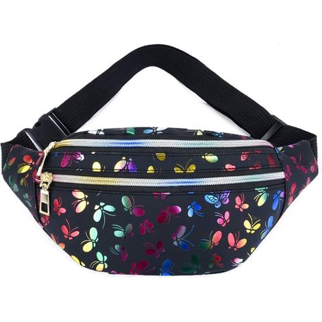 Sac ceinture imperméable en cuir PU (noir) (1/2)