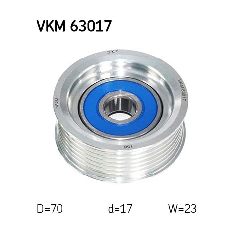Poulie renvoi/transmission, courroie trapézoïdale à nervures SKF VKM 63017 HONDA