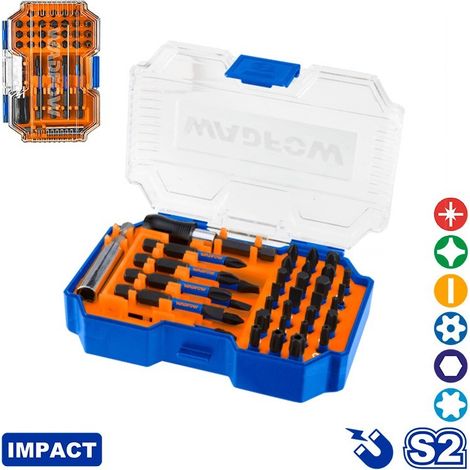 Set 34 puntas de impacto WADFOW con portapuntas en estuche (1/3)