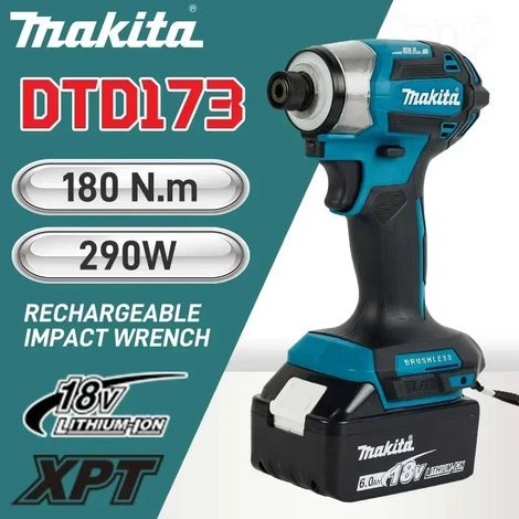 Makita DTD173 Avvitatore ad Impulsi 18V 1/4" 180 Nm Brushless - con Batteria e Caricabatterie (1/5)