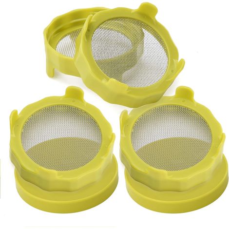 6 couvercles de germination, couvercle tamis pour pot de germination avec grille en acier inoxydable pour pots de maçonnerie d'une largeur de 86 mm, kit de germination pour pousses (1/5)