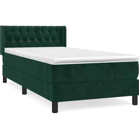 Maison Exclusive - Cama box spring con colchón terciopelo verde o (1/5)