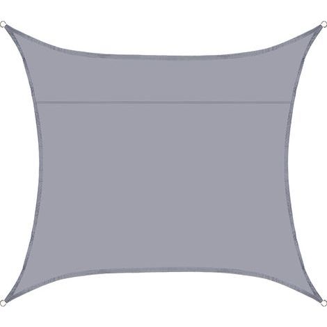 Voile d'ombrage imperméable 2,5 x 2,5 m Anthracite Rectangle Bloc UV Pare-soleil pour arrière-cour, terrasse, terrasse, jardin, activités de plein air et installations - RWVoile d'ombrage (1/5)