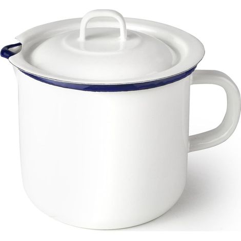 Bouilloire à lait de style vintage fabriquée à la main en acier émaillé de 1,75 litre (1/2)