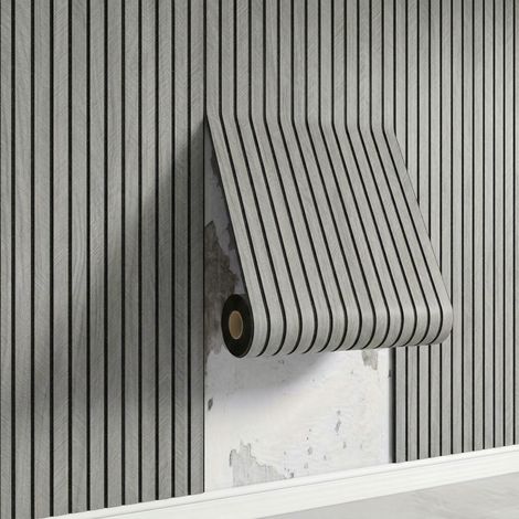 1 Rotolo di Pannelli Murali 3D Autoadesivi — Fogli in PVC da 300 x 40 cm — per Pareti e Soffitti — Isolamento Acustico e Riduzione del Rumore (Grigio)