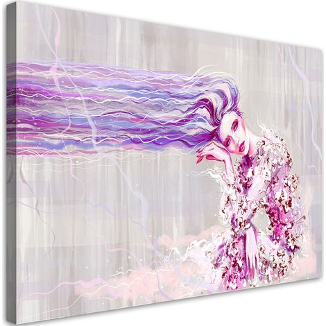 Tableau sur toile Une femme aux cheveux longs 100x70 (1/5)