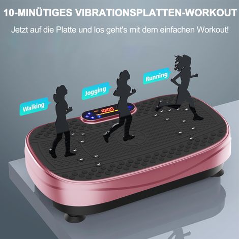 Plateforme vibrante d'entraînement complète avec bandes de résistance, réglage de vitesse et programme fitness – idéale pour maison, bureau, salle de sport (1/4)