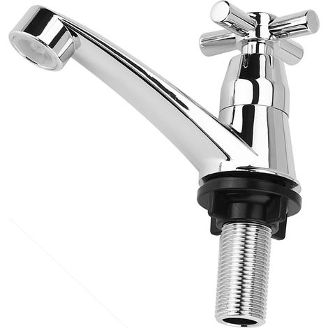 Robinet d'eau froide simple en plastique ABS, accessoire pour lavabo de salle de bain et évier de cuisine (Croix G1/2) (1/5)