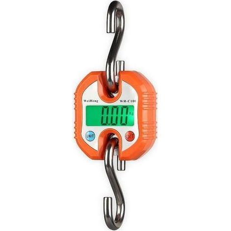 Lntyq Pèse-bagages numérique - 3 unités de mesure - Valeur en deux parties (0-100 kg/50 g, 100-150 kg/100 g, orange) (1/5)