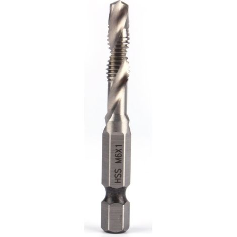 M5 Foret Mèche 1/4" Tige Hexagonale HSS Jeu de Foret Mèche/Jeu de Mèches à Tarauder,Filetage Vis Robinet Tap Bit GROOFOO (1/4)
