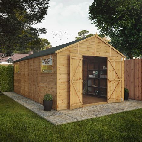 18 x 10 Feet Premium Shiplap Apex Workshop - Timber - L546.6 x W322.7 x H252.4 cm - Brown (1/5)