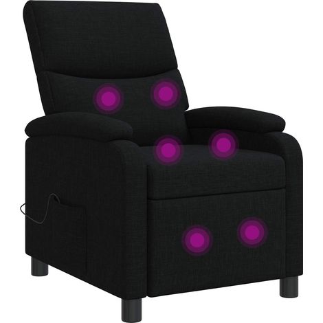 Massage Recliner Black Fabric vidaXL (1/5)