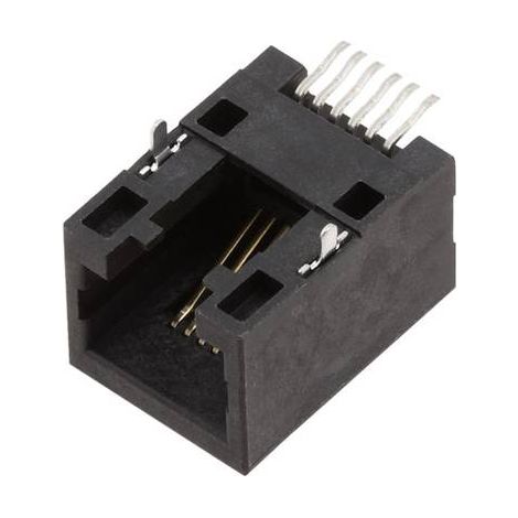 Connecteur RJ12 encitech RJJU-66-141-E3H-004 3253-0008-02 RJ12 embase femelle horizontale noir 1 pc( (1/2)